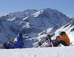 A Snowboarder in the Alps