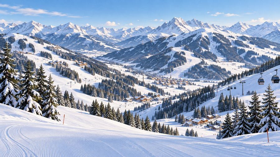 Saalbach Hinterglemm Leogang Fieberbrunn – AI illustration