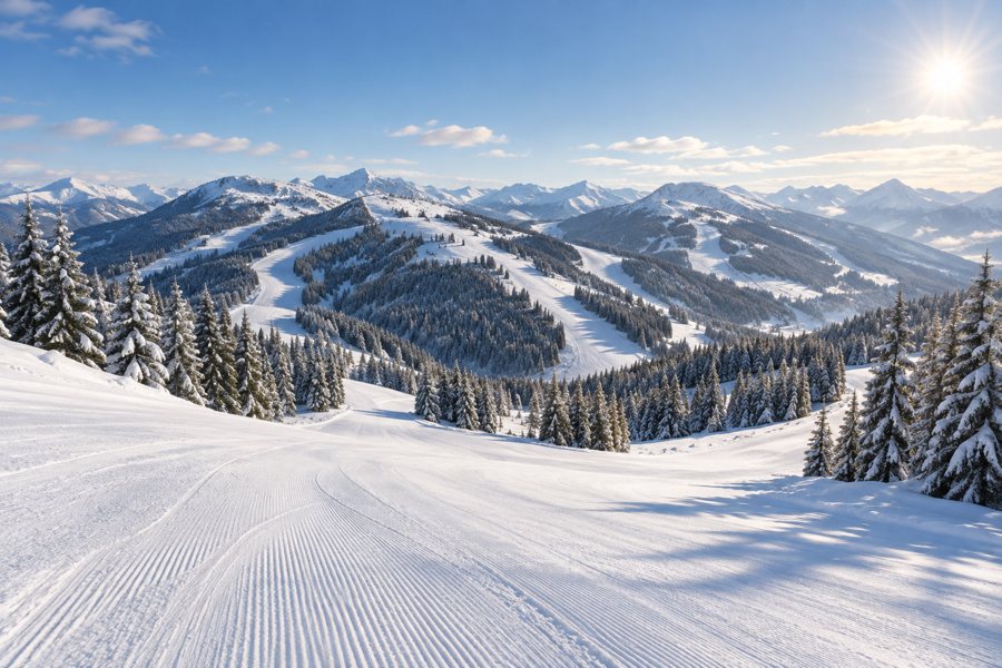 Schladming 4-Berge-Skischaukel – AI-generated symbol illustration