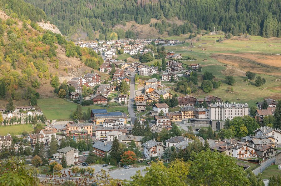 Blick auf La Thuile im Aostatal