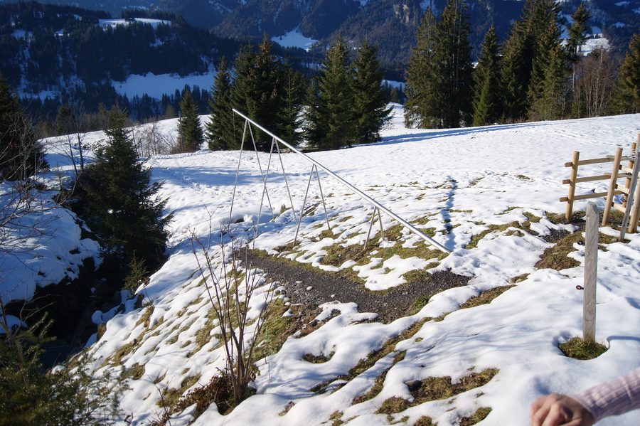 Installation 'Constant dripping wears away the stone' in the Rindberg district of Sibratsgfäll