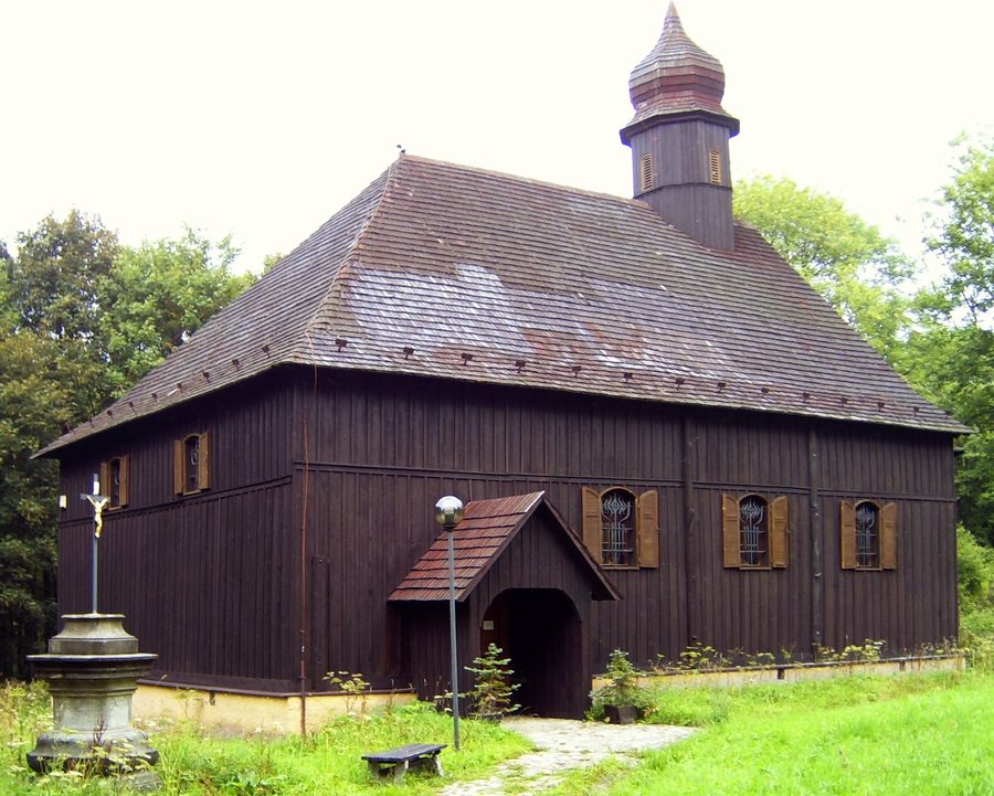 Holzkirche Johannes des Täufers aus Fláje in Český Jiřetín