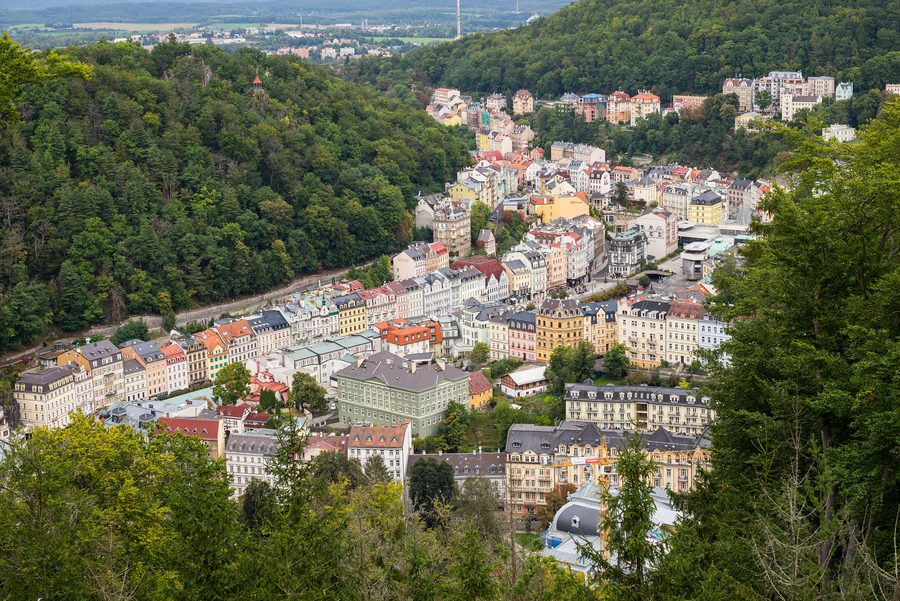 Stadtansicht von Karlsbad, tschechisch Karlovy Vary