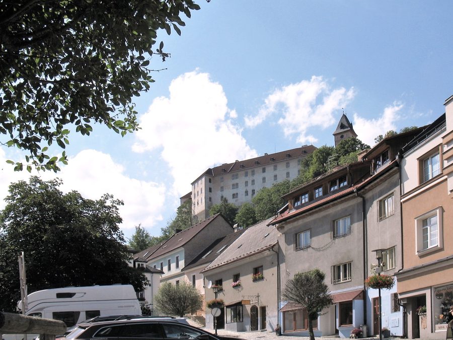 Schloss Vimperk, gesehen von der Pivovarská-Straße