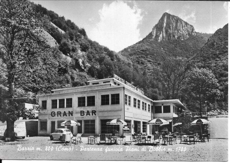Historische Aufnahme der Talstation der Seilbahn von Barzio nach Piani di Bobbio