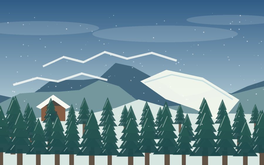 Karkonosze — digital winter illustration; symbolic, not documentary