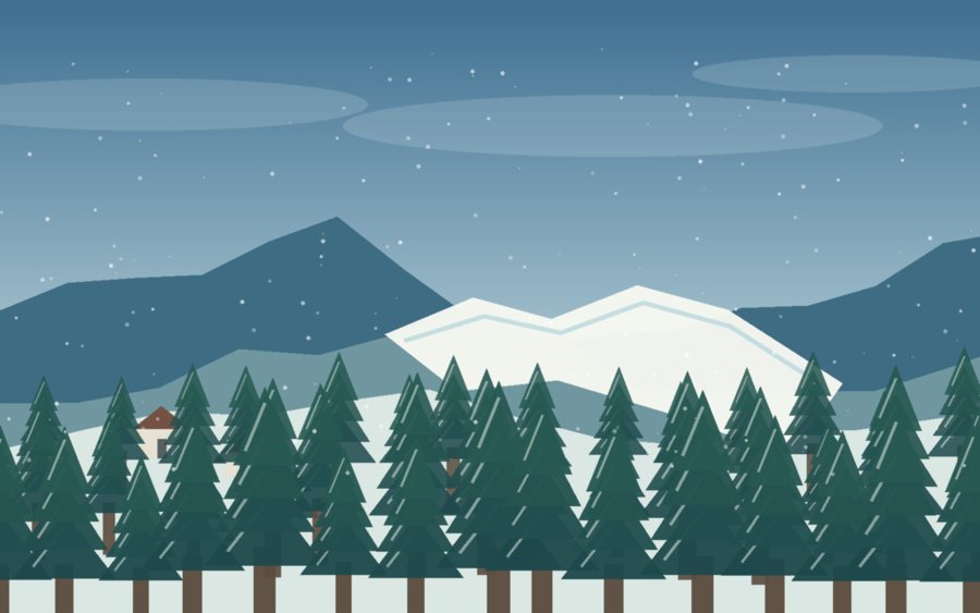 Sądecki Beskids — digital winter illustration; symbolic, not documentary