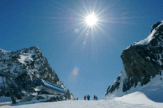 skiing on Stubai Glacier