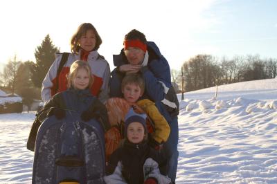 Children laugh too on a ski holiday in Lachtal